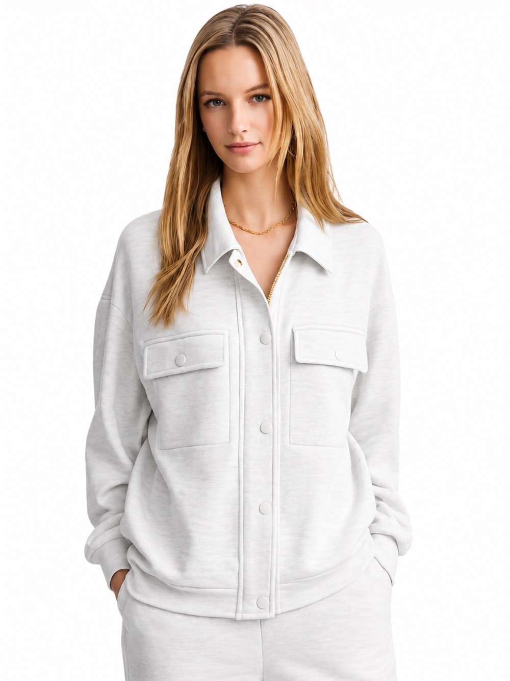 Varley Elizabeth Jacket In Cream Heather Size XS New Without Tags